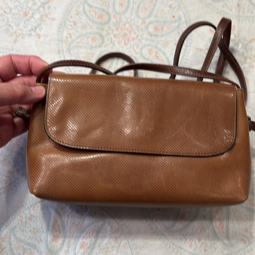 BOTTEGA VENETA ITALY SNAKE Brown Leather Shoulder Bag-VINTAGE-Gorgeous!